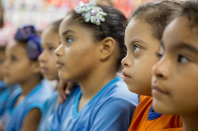Crianças participam de ação educativa no Dia Internacional da Síndrome de Down	