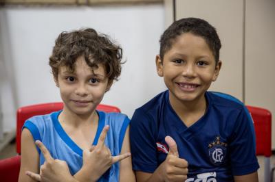 Crianças participam de ação educativa no Dia Internacional da Síndrome de Down	