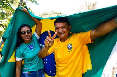 Transmissão de Brasil x México na Batista Campos