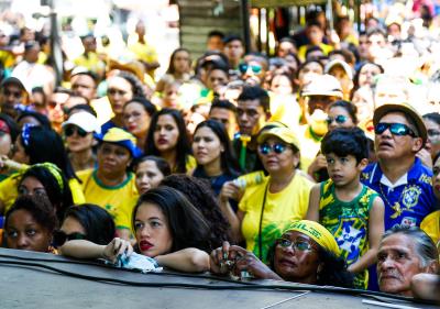 Transmissão de Brasil x México na Batista Campos