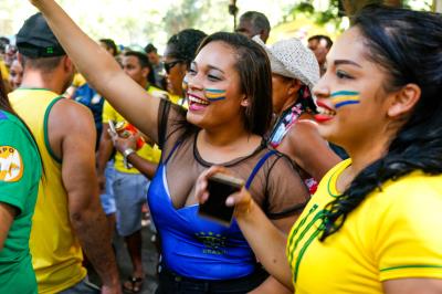 Transmissão de Brasil x México na Batista Campos