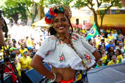 Transmissão de Brasil x México na Batista Campos