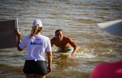 Dezenas de Inscritos na travessia Murubira/Farol, em Mosqueiro