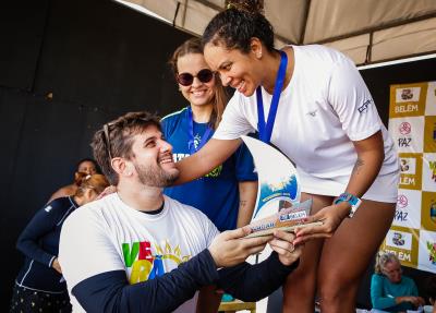 Dezenas de Inscritos na travessia Murubira/Farol, em Mosqueiro