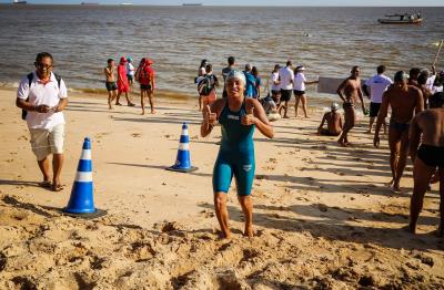 Dezenas de Inscritos na travessia Murubira/Farol, em Mosqueiro