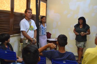 Em Icoaraci, Escola Liceu recebe etnia marajoara e antecipa programação do Dia do Índio