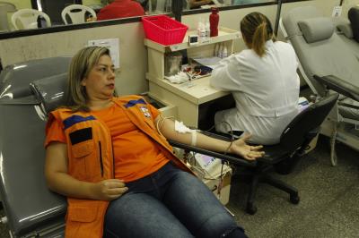 Defesa Civil leva voluntários para doação de sangue no Hemopa
