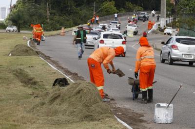 Prefeitura realiza mutirão de limpeza na avenida Centenário e em três elevados da cidade