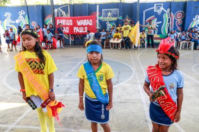 Mais de 40 crianças venezuelanas participam dos Jogos Escolares da Semec