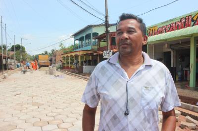 Prefeitura de Belém avança com obra de pavimentação de bloquetes em Cotijuba