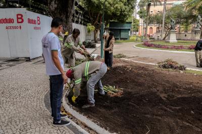 Semma recupera áreas verdes de jardins em praças de Belém após o Círio