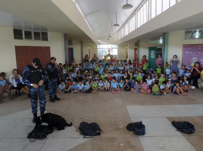 Escola Municipal Alana de Souza Barboza recebe as ações do projeto Guarda Amigo da Escola