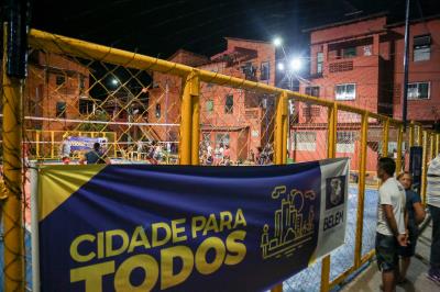 Vila da Barca ganha quadra de vôlei reformada e obras de pavimentação
