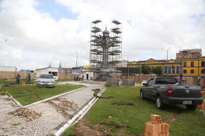 Praças do Centro Histórico de Belém estão passando por revitalização