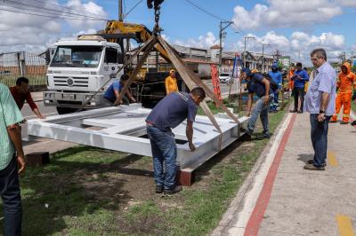 Sistema de comportas é instalado na Bernardo Sayão para prevenção de alagamentos