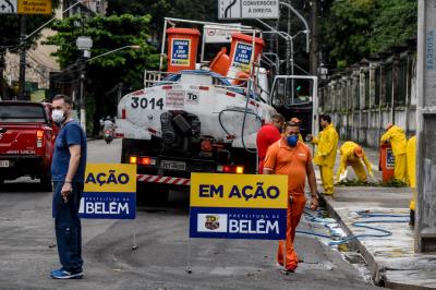 Força-tarefa de desinfecção chega ao PSM do Umarizal, feiras e cemitério
