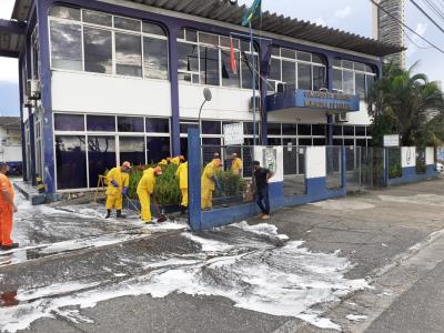 Processo de higienização contempla sede da Guarda Municipal