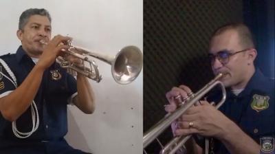 Integrantes da Banda da GMB gravam vídeos em casa, esperando o fim do lockdown