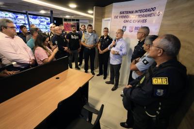 Inauguração da Central de Vídeo de monitoramento da Guarda, GMB
