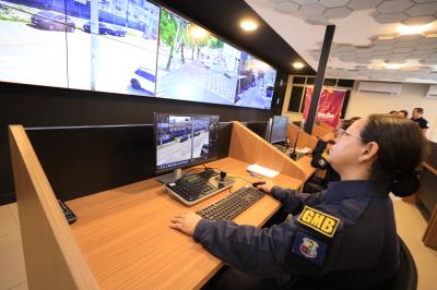 Inauguração da Central de Vídeo de monitoramento da Guarda, GMB