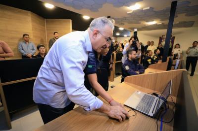 Inauguração da Central de Vídeo de monitoramento da Guarda, GMB