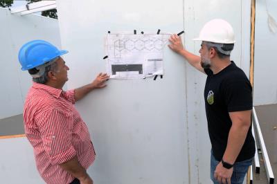 Obras em andamento - EMEI Prof. Rita Nery, no Tenoné