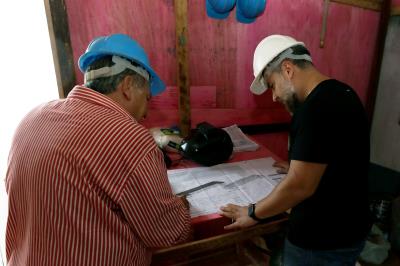 Obras em andamento - EMEI Prof. Rita Nery, no Tenoné
