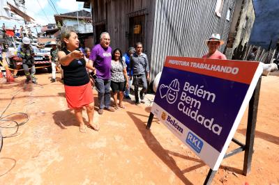 Obras em andamento - Rua Paes de Souza e Vila Eliana, no Guamá