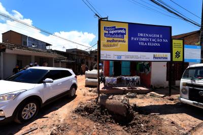 Obras em andamento - Rua Paes de Souza e Vila Eliana, no Guamá