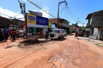 Obras em andamento - Rua Paes de Souza e Vila Eliana, no Guamá