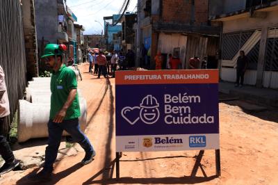 Obras em andamento - Rua Paes de Souza e Vila Eliana, no Guamá