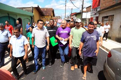 Obras em andamento -Urbanização da Passagem Pio X, no bairro do Marco
