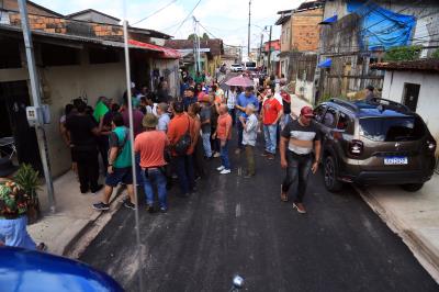 Obras em andamento -Urbanização da Passagem Pio X, no bairro do Marco