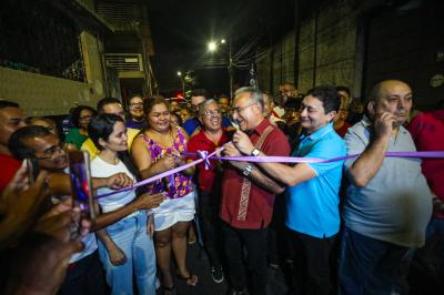 Obras concluídas - Prefeitura de Belém entrega 13 ruas totalmente pavimentadas na Sacramenta