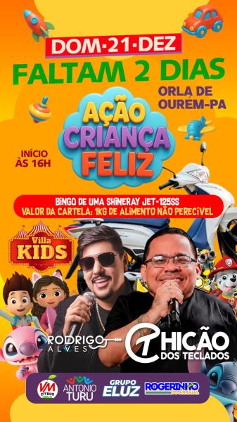 Ação Criança Feliz leva solidariedade, lazer e música à Orla de Ourém