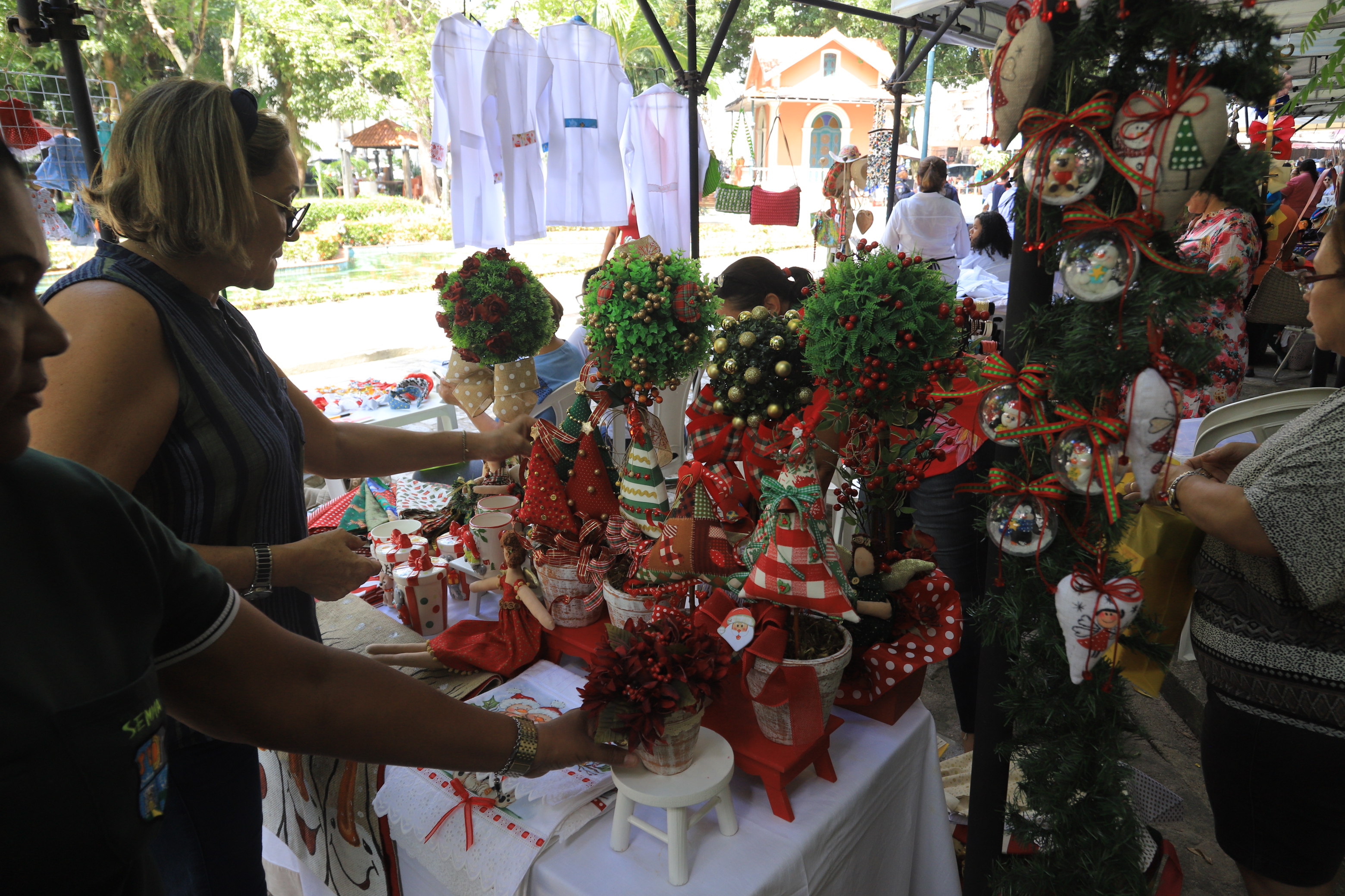 Feira de Natal é atração na Praça Milton Trindade