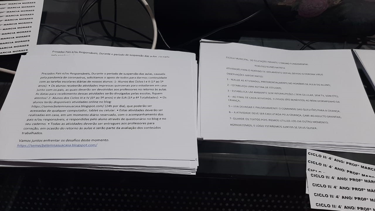 Alunos da rede municipal recebem kits pedagógicos para manter rotina de estudos em casa