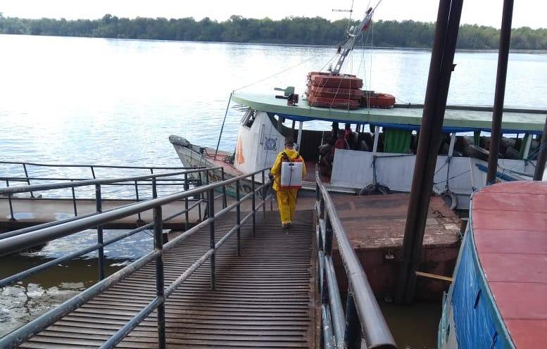 Espaços públicos da ilha de Cotijuba recebem mutirão de desinfecção