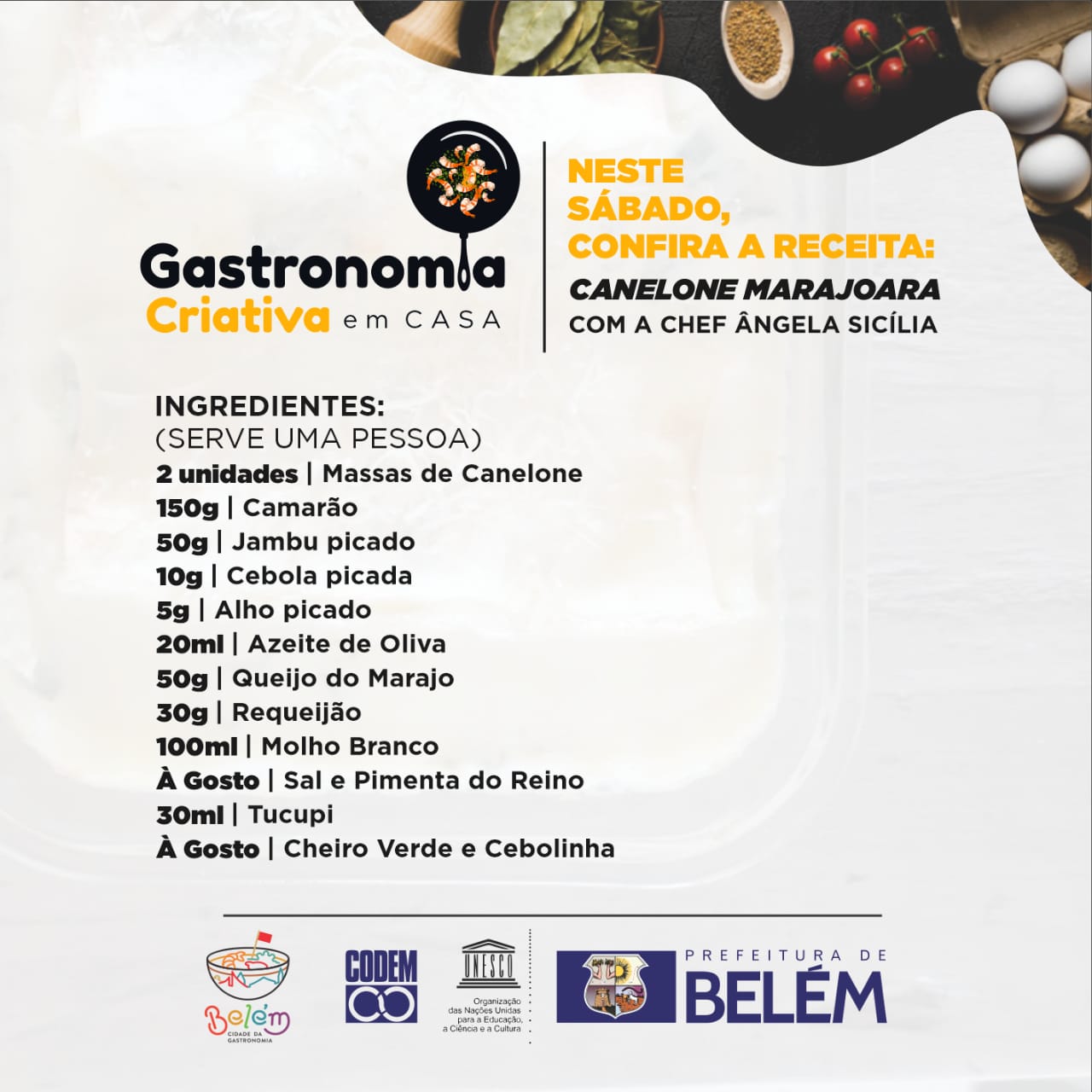 Prefeitura lança programa “Gastronomia criativa em casa”