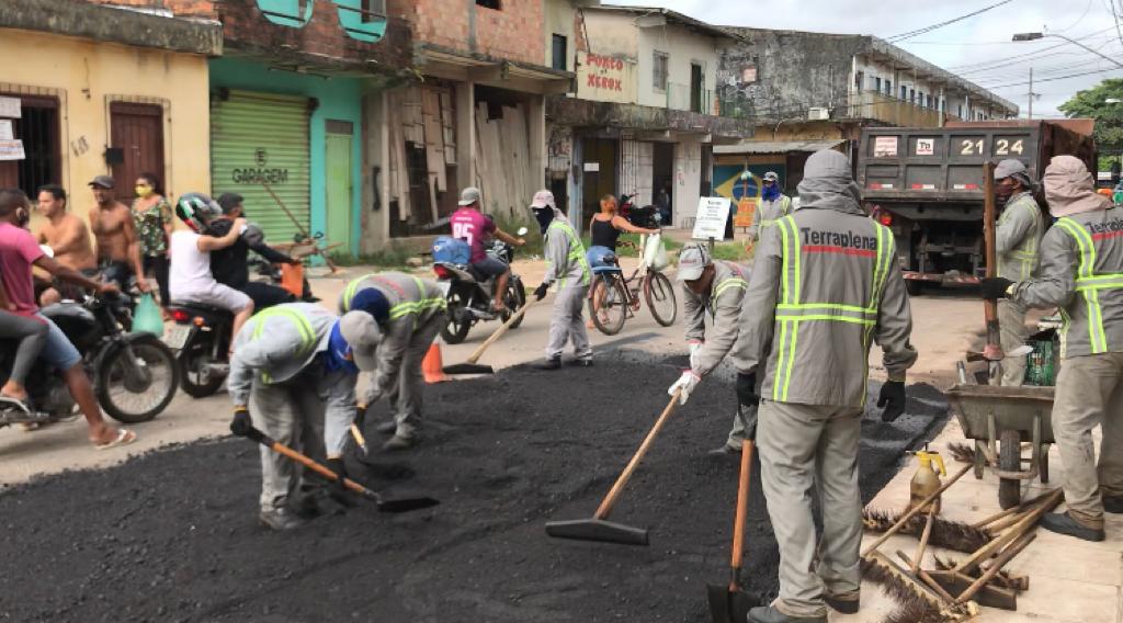 Rua principal do Panorama XXI passa por recuperação asfáltica
