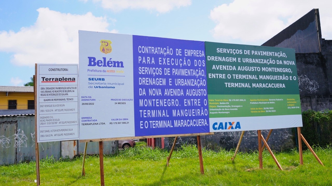 Visita técnica na Av. Augusto Montenegro avalia andamento e execução da obra de reurbanização
