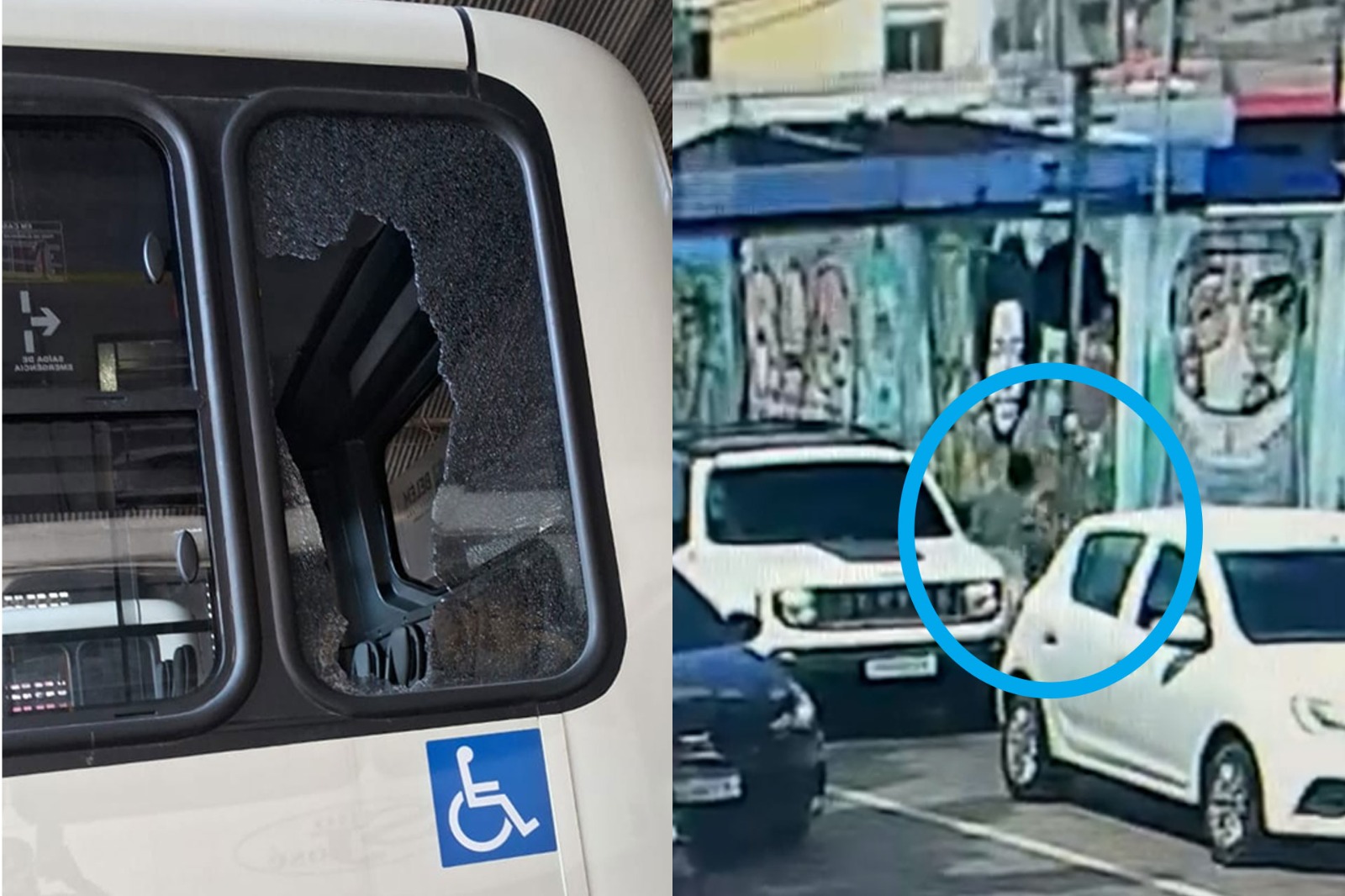 Vandalismo: Homem arremessa pedra e quebra janela de Geladão