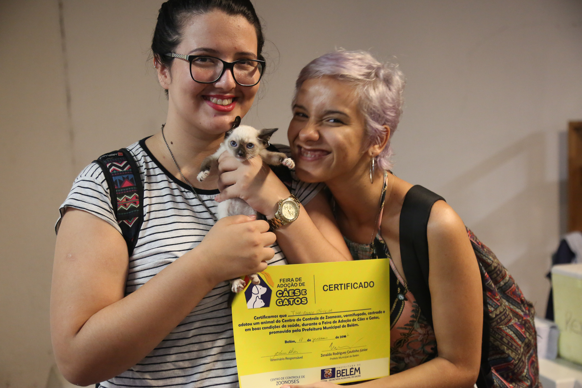 Cães e gatos ganham novos lares após Feira de Adoção