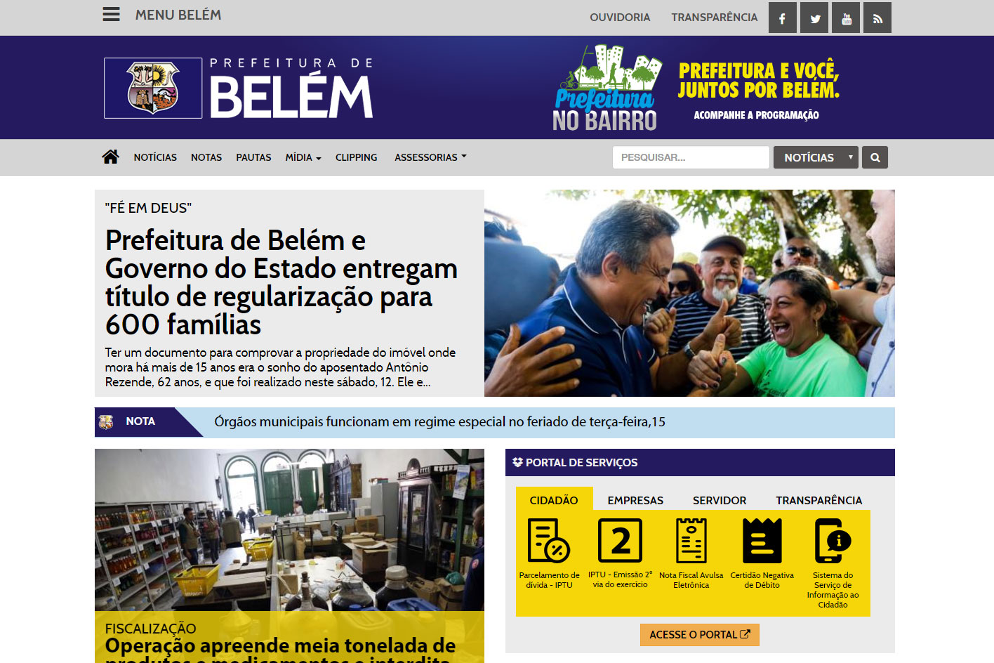 Reformulado, portal de notícias e serviços da Prefeitura concentrará informações